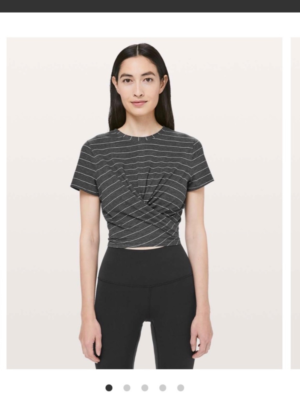 Lululemon Time to Restore Wrap Tie Short Sleeve Tee Stripe - size 8